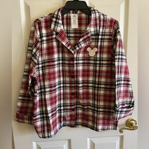Women’s Disney Flannel Pajama Shirt. Size Large